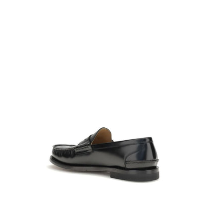 Black Calf Leather Bos Taurus Slip-On Loafers