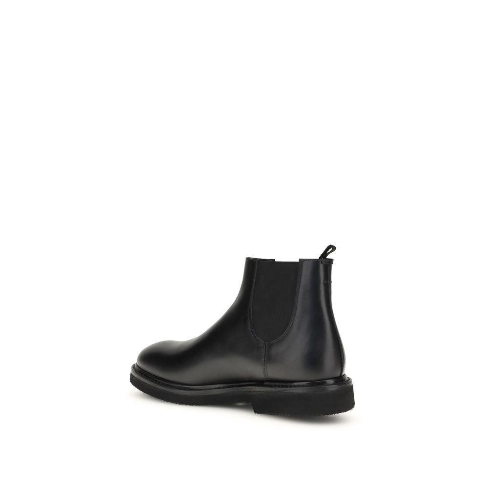 Black Calf Leather Bos Taurus Chelsea Boots