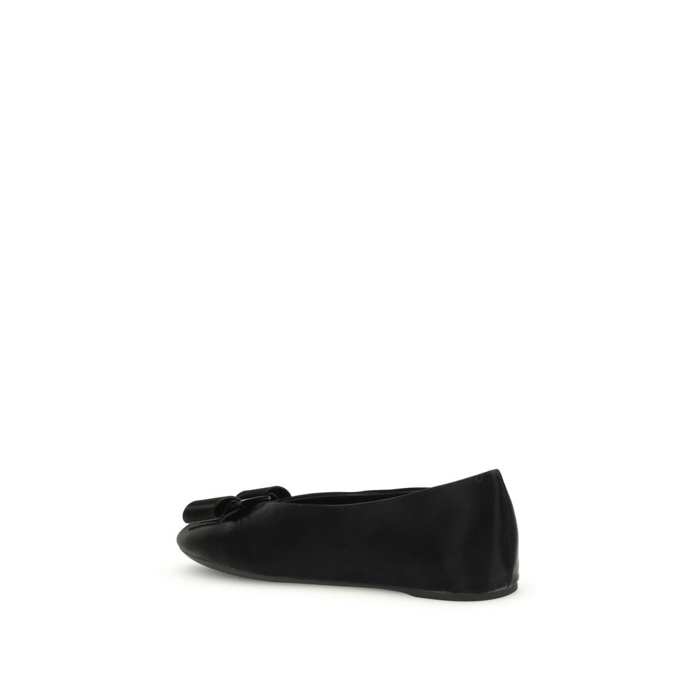 Black Calf Leather Bos Taurus Ballet Flats