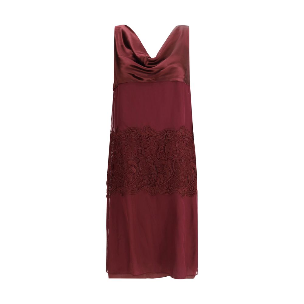 Bordeaux Silk Cocktail Dress