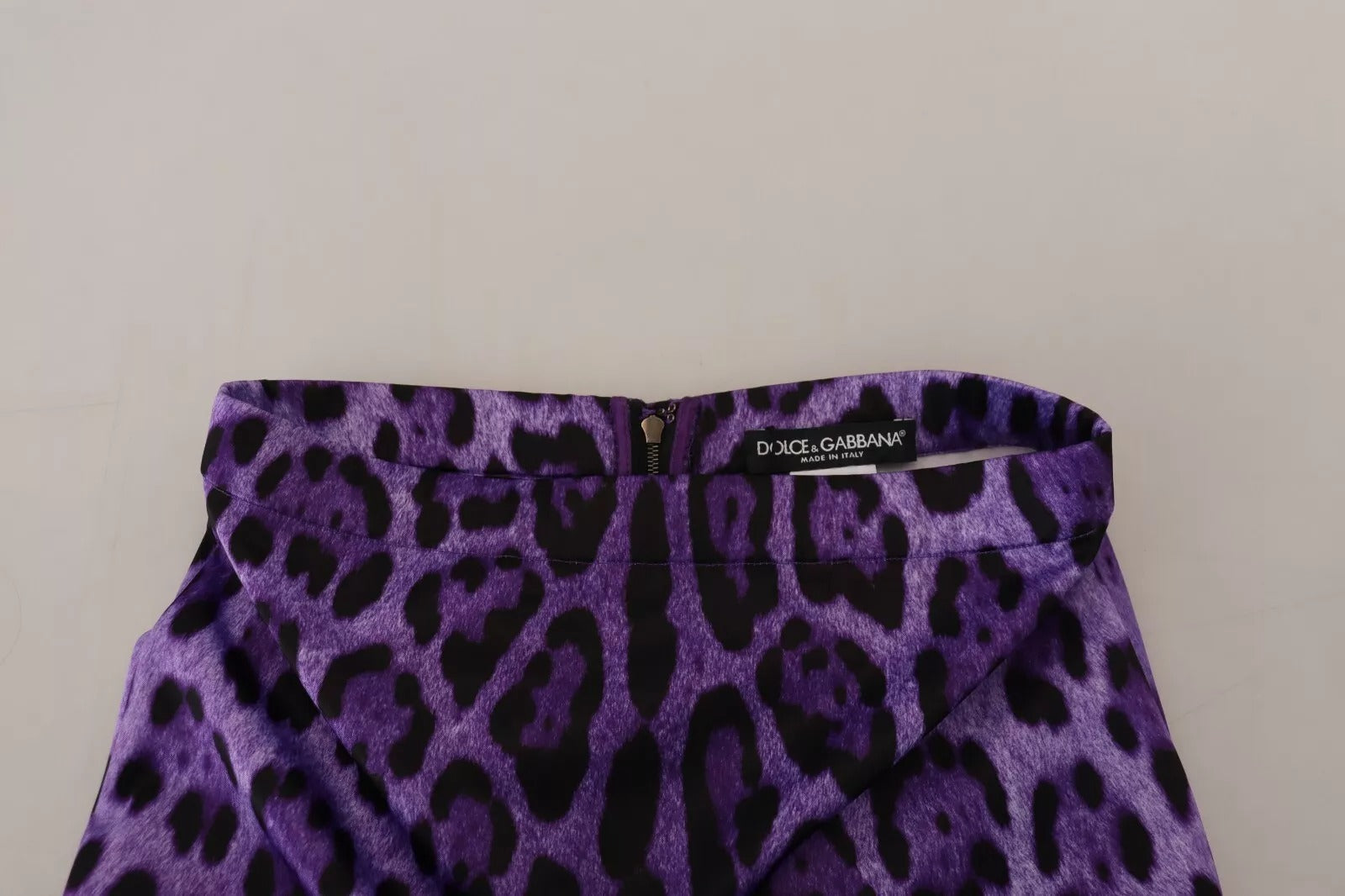 Purple Leopard Print Pencil Cut Mini Skirt