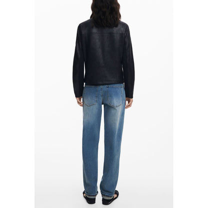 Black Polyester Jackets & Coat