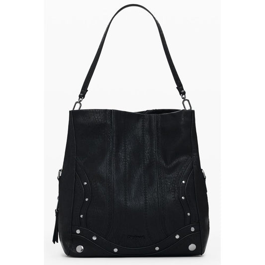 Black Polyethylene Women Handbag