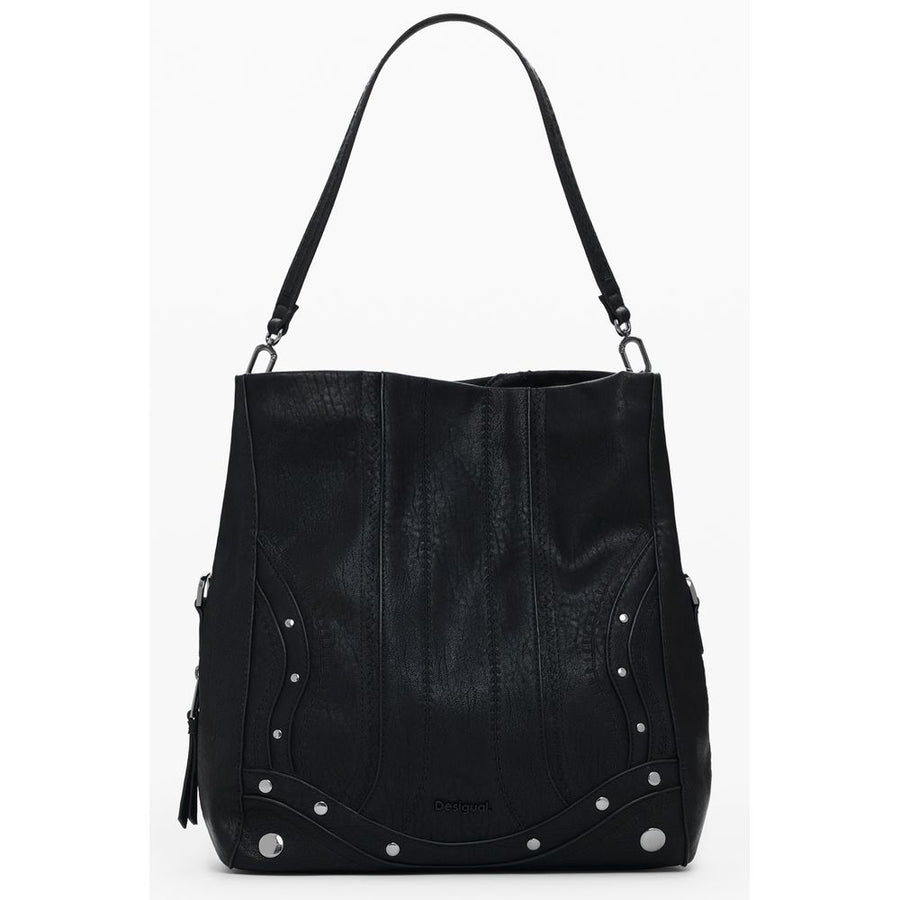 Black Polyethylene Women Handbag
