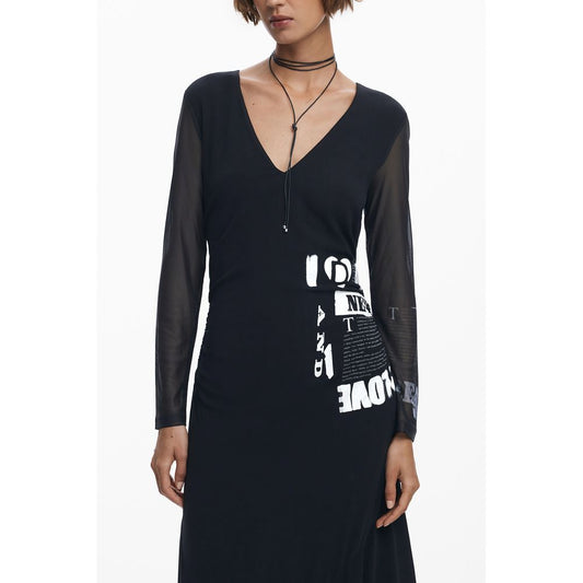 Black Polyester Women Dress