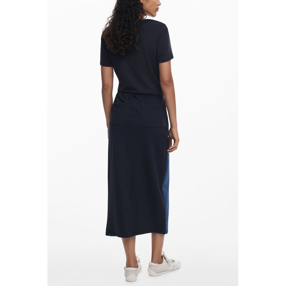 Blue Cotton Women Skirt