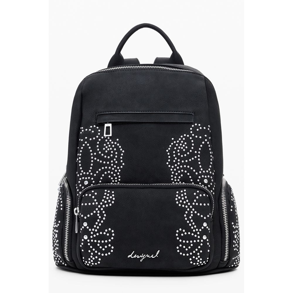 Black Polyurethane Women's Backpack