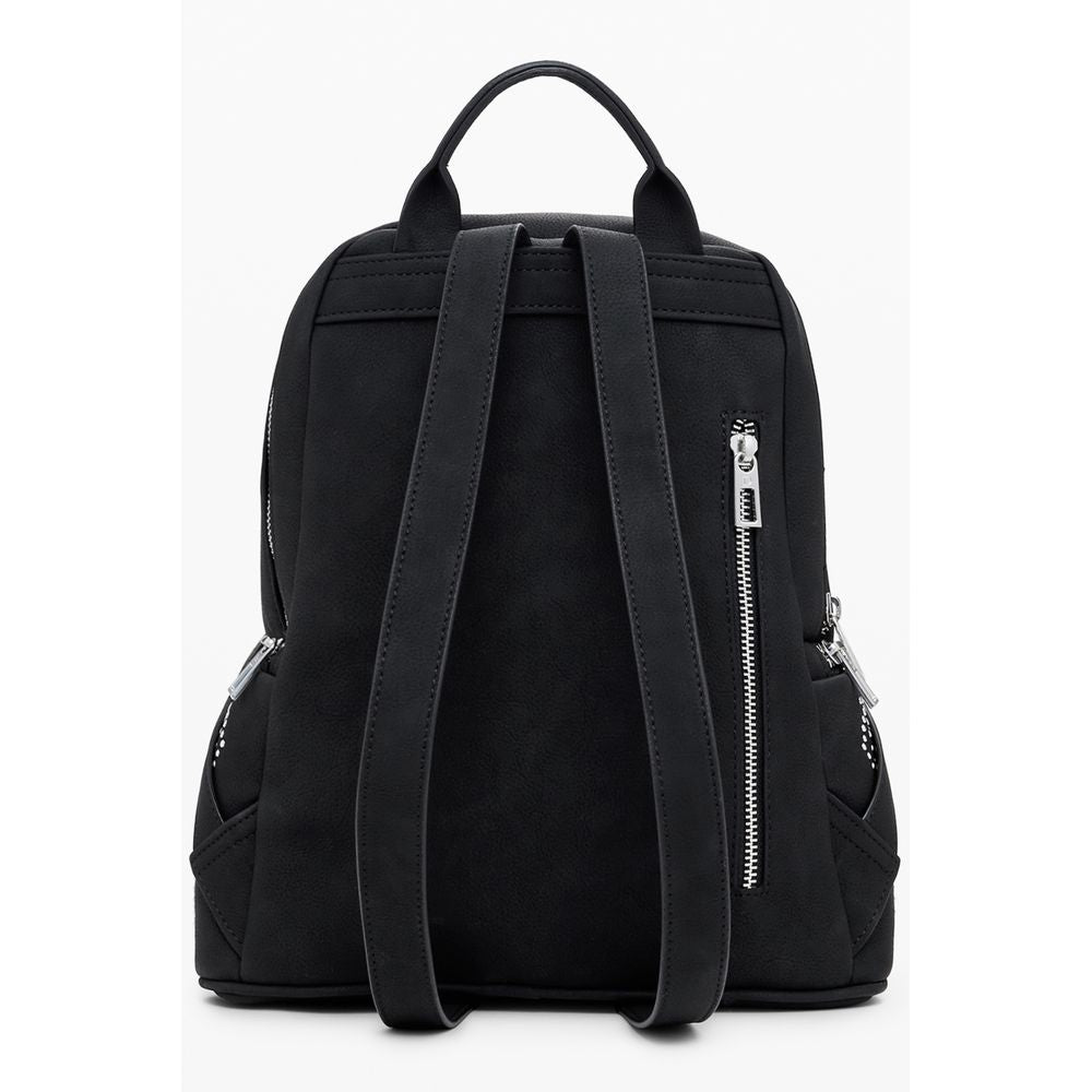 Black Polyurethane Women's Backpack