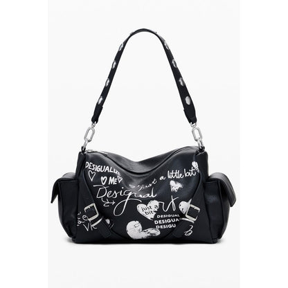 Black Polyurethane Women's Handbag