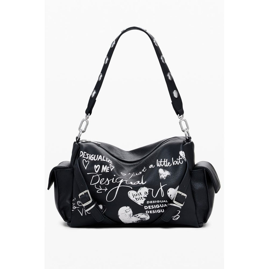 Black Polyurethane Women's Handbag