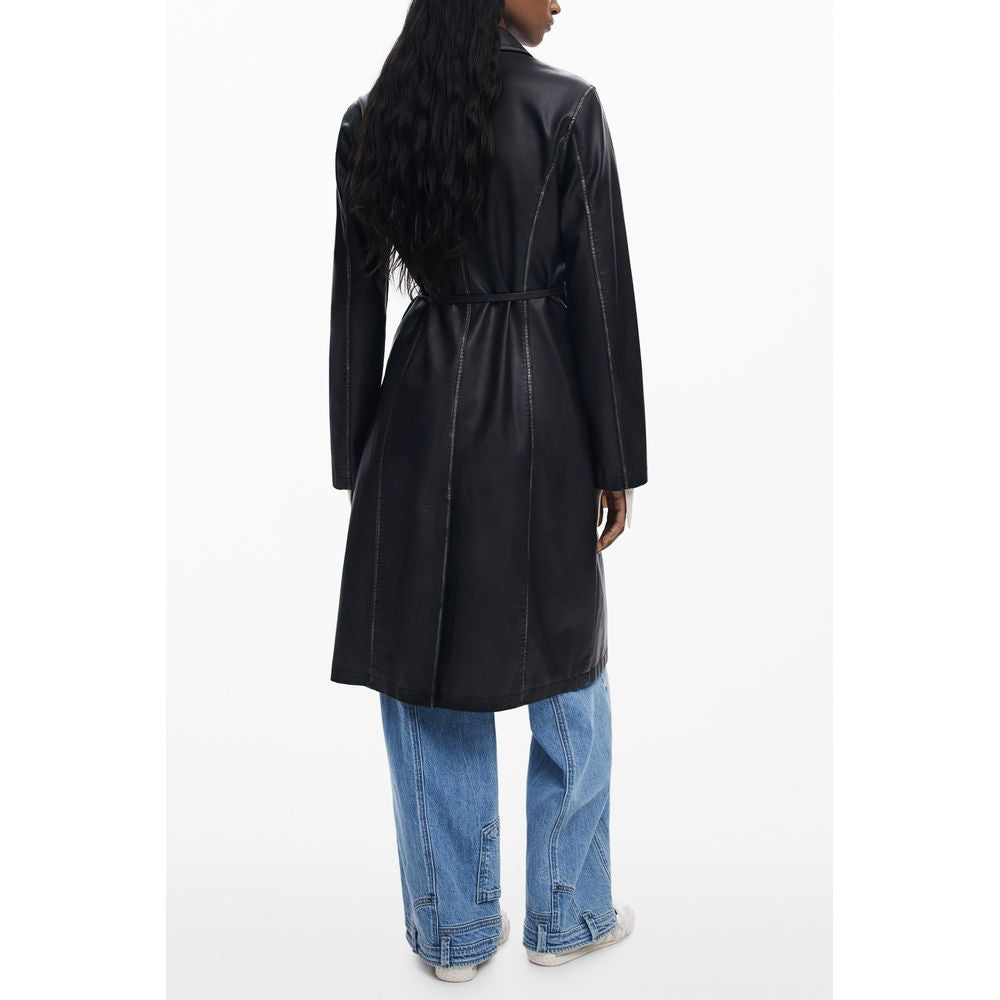Black Polyethylene Women Coat