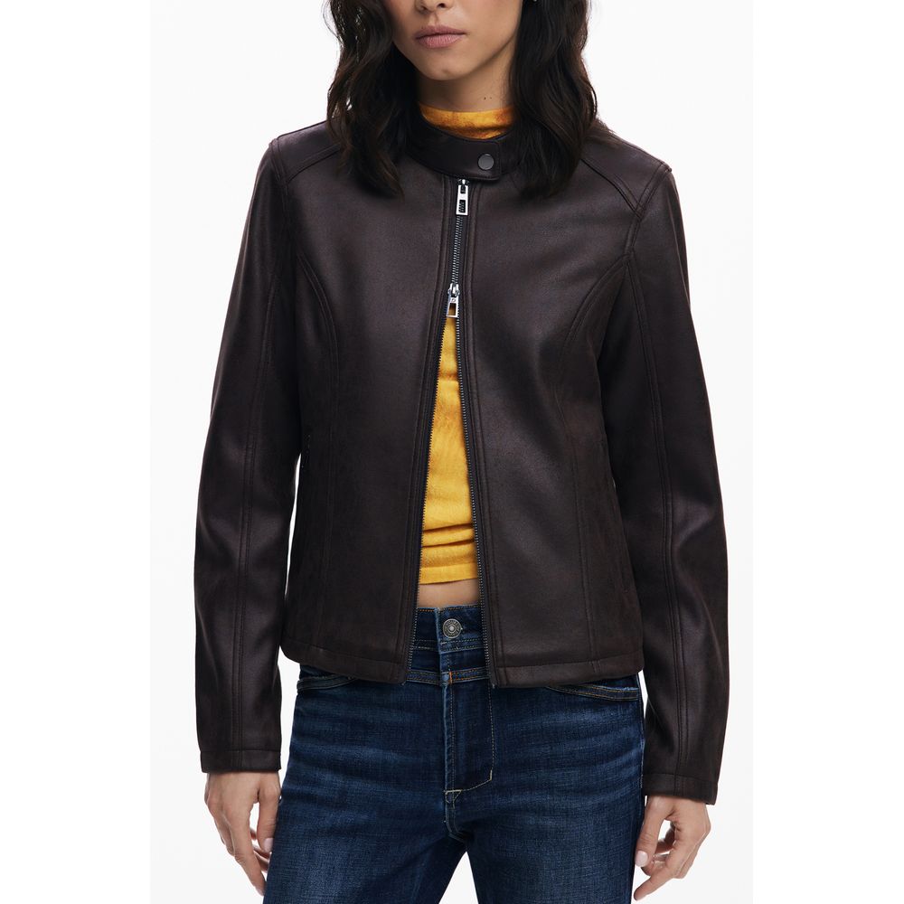 Brown Polyester Women's Jacket