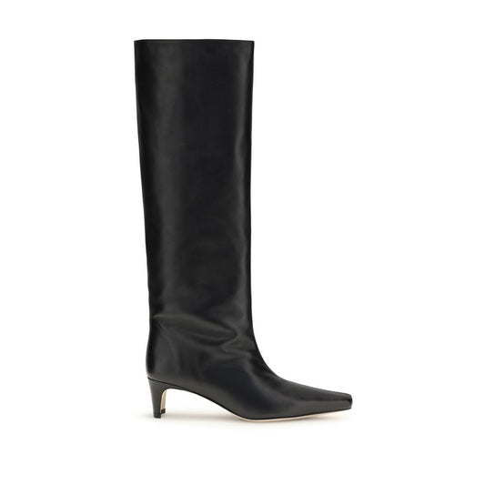 Black Calf Leather Bos Taurus High Heel Boots