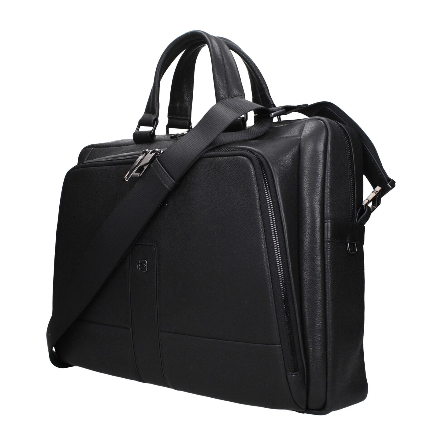 Black Leather Business And Laptop Bag