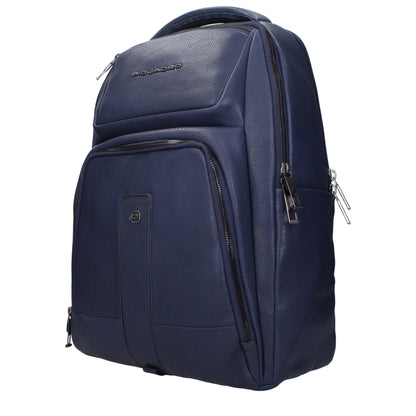 Blue Leather Backpack