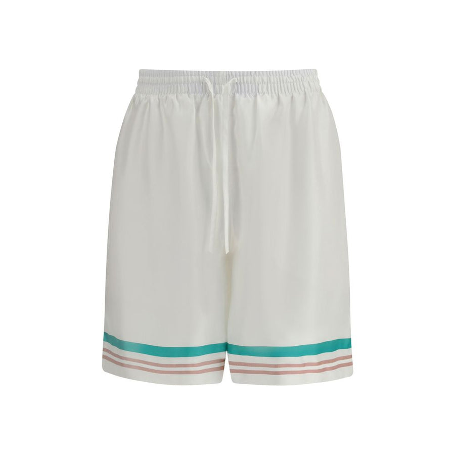 White Silk Bermuda Shorts