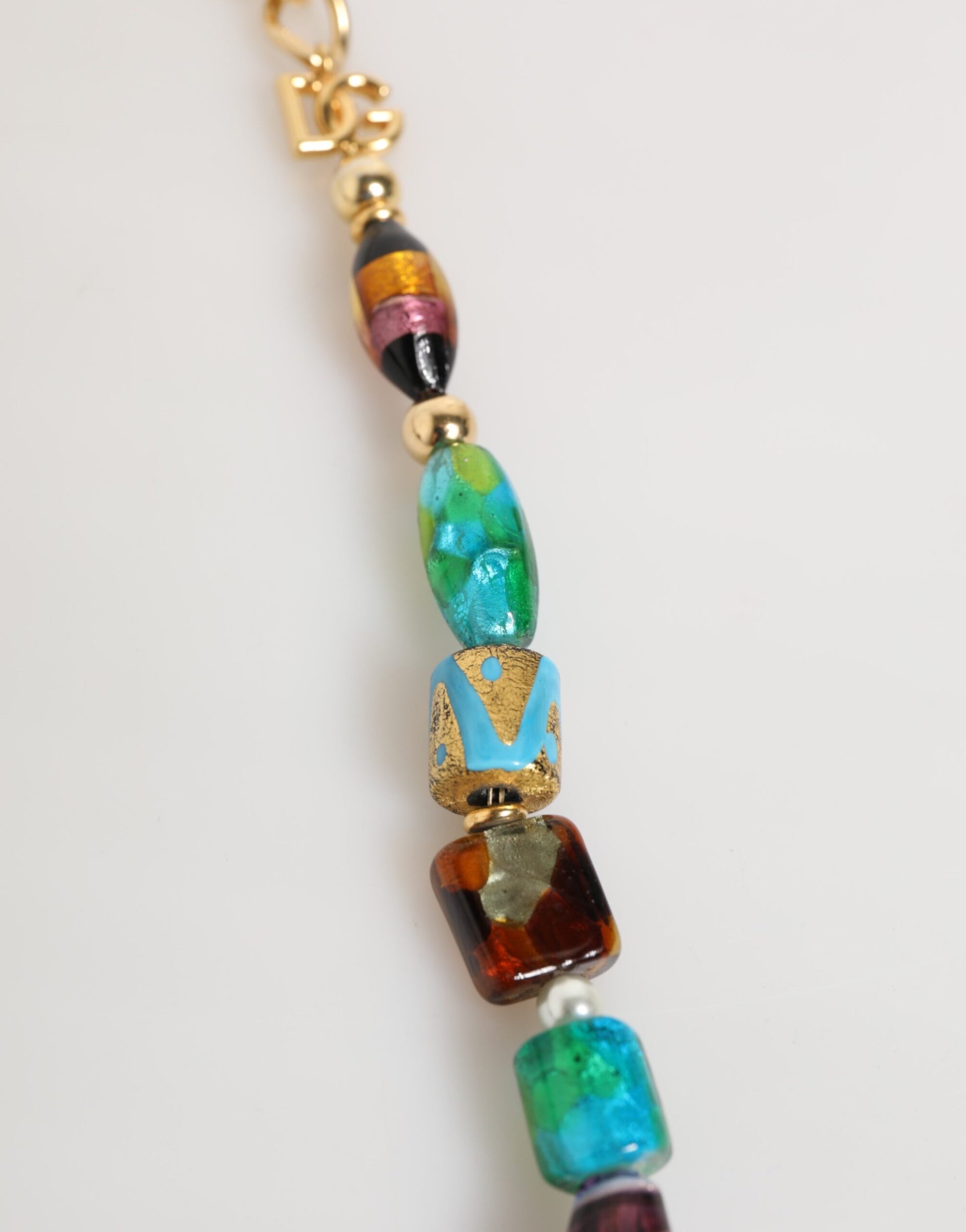 Multicolor Murano Glass Beads Brass Women Jewelry Necklace