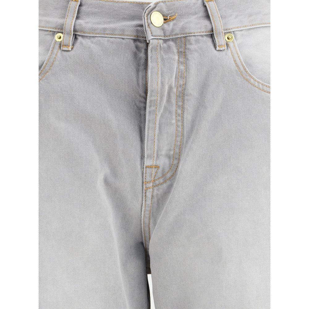 Gray Cotton Relaxed Fit Jeans