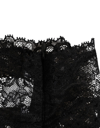 Black Lace Bandeau Bustier Top Sheer Stretch Underwear