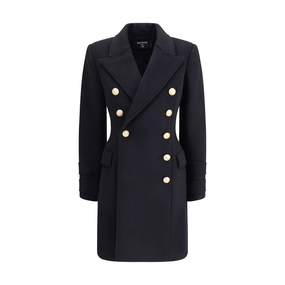 Black Fleece Wool Coat