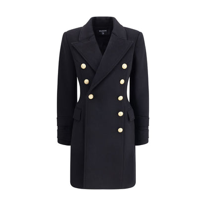 Black Fleece Wool Coat