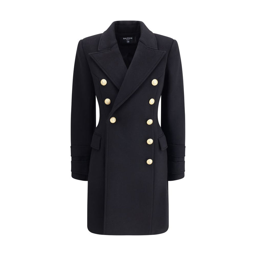 Black Fleece Wool Coat