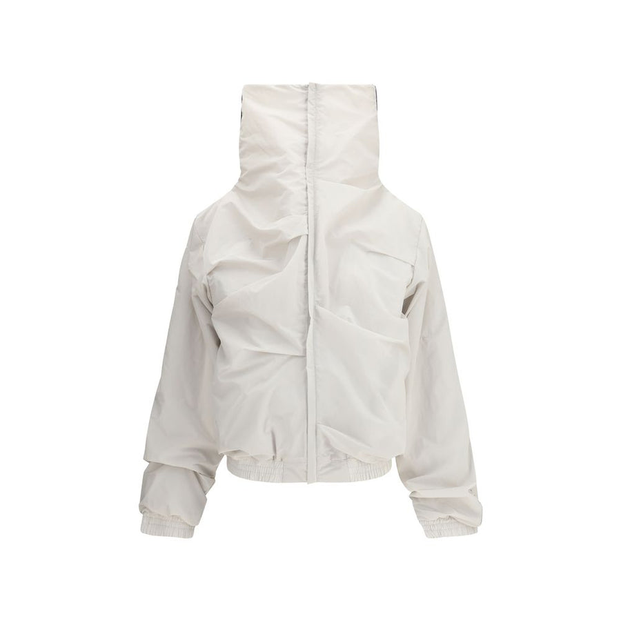 Gray Polyamide Full-Length Jacket