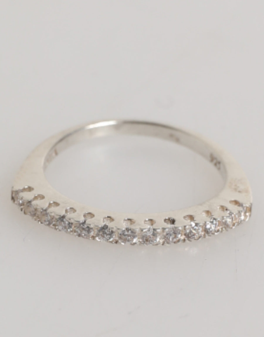 Sterling Silver 925 Band Pave CZ Crystal Eternity Ring