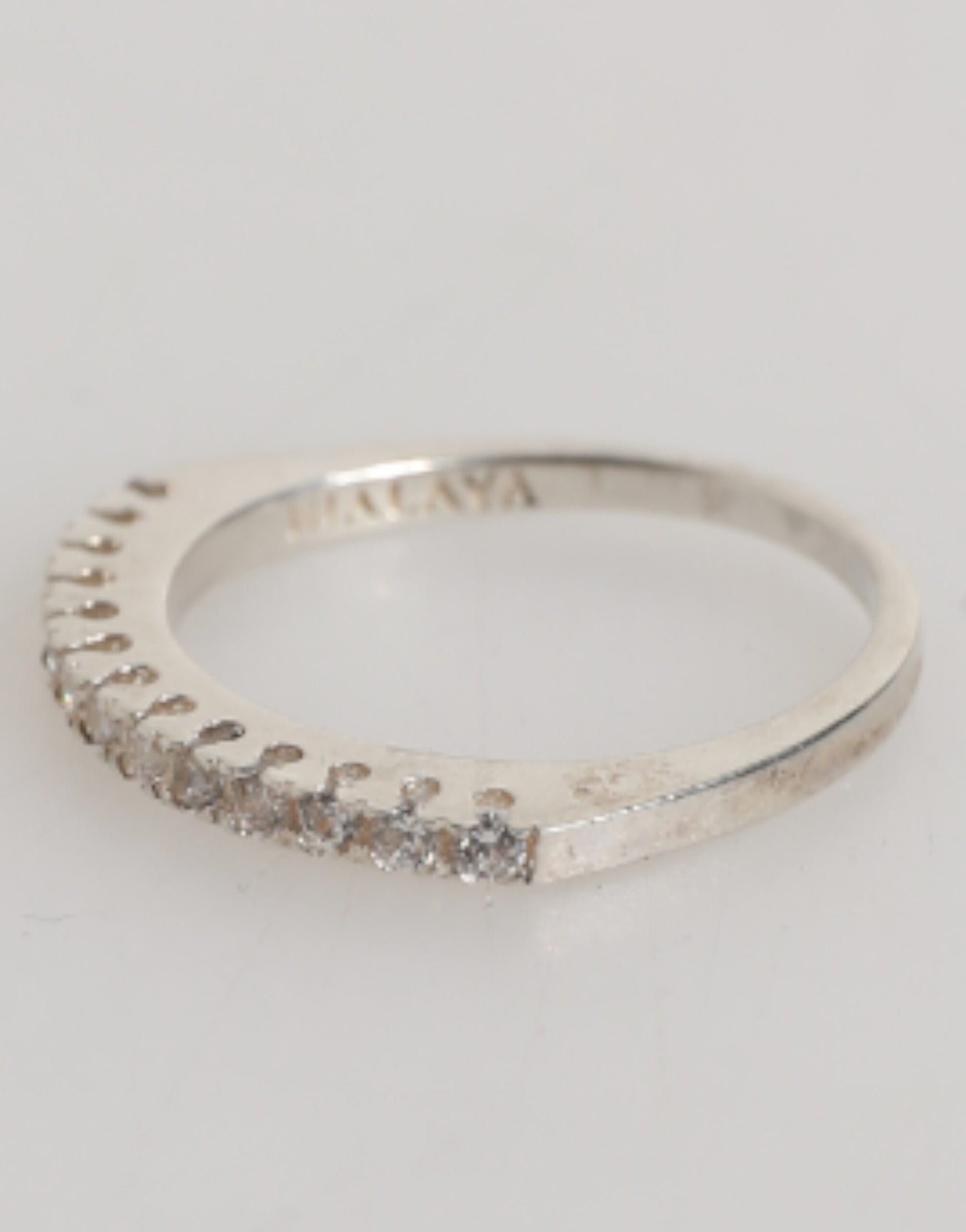 Sterling Silver 925 Band Pave CZ Crystal Eternity Ring