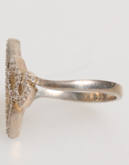 Geometric Diamond Shape Pave CZ Crystal Jewelry Ring