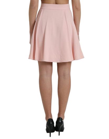 Light Powder Rose Viscose Pleated Skirt