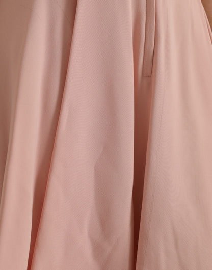 Light Powder Rose Viscose Pleated Skirt