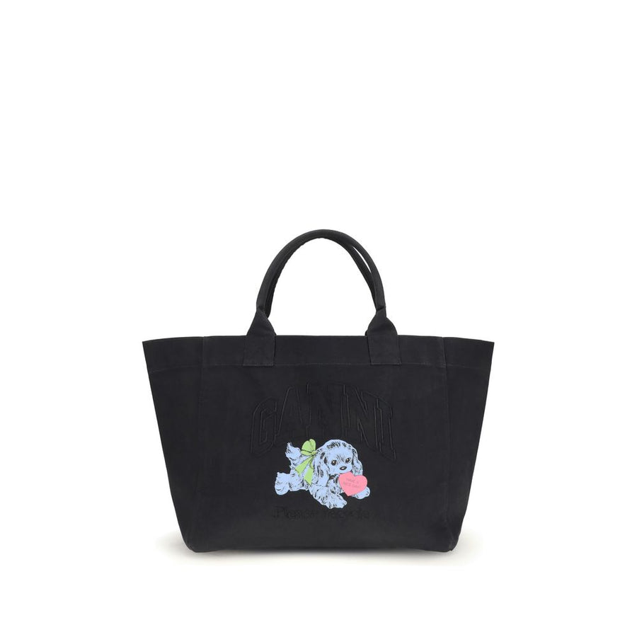 Black Recycled Cotton Shoulder Bag