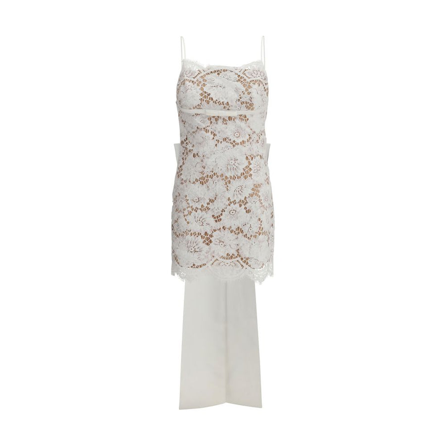 White Nylon Casual Dress