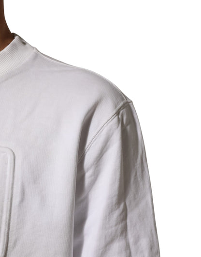 White Embossed Logo Men Sweatshirt Sweater