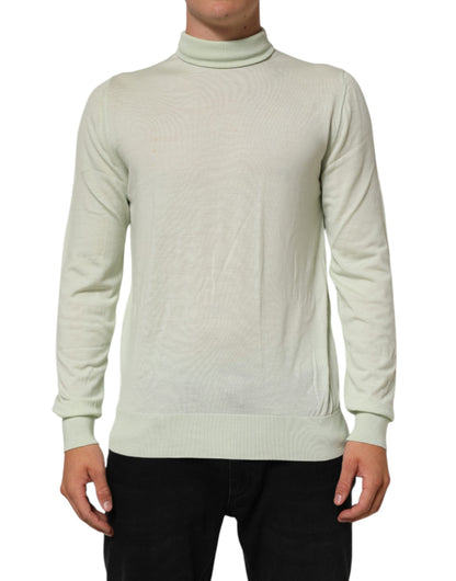 Light Green Logo TurtleNeck Pullover Sweater
