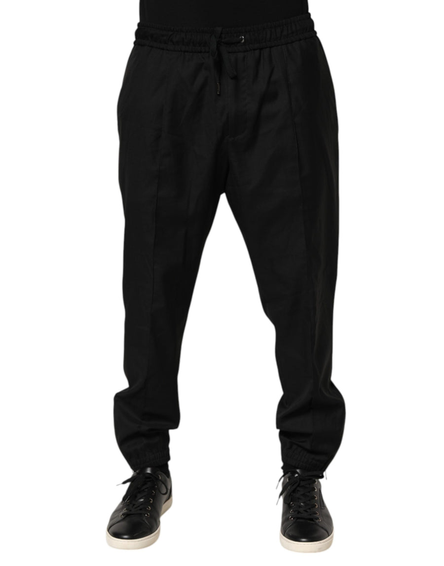 Black Drawstring Men Jogger Sweatpants Pants
