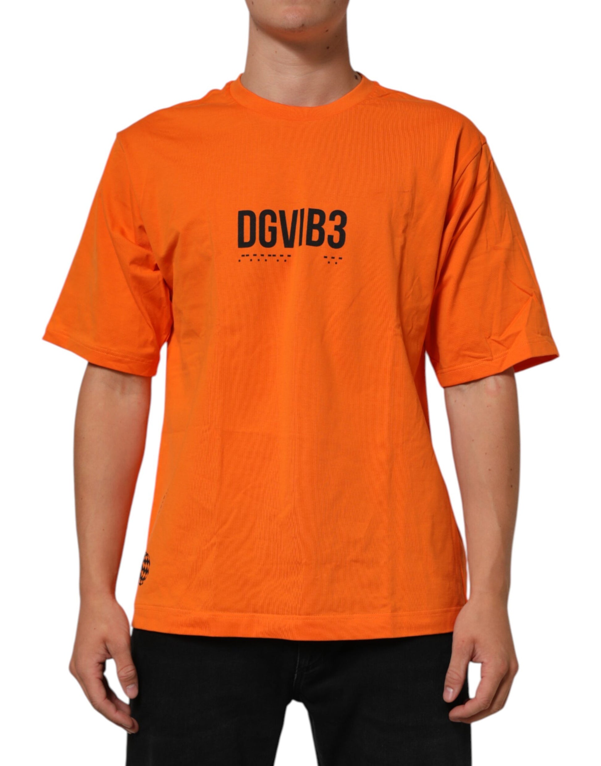 Orange DGVIB3 Crew Neck Short Sleeves T-shirt