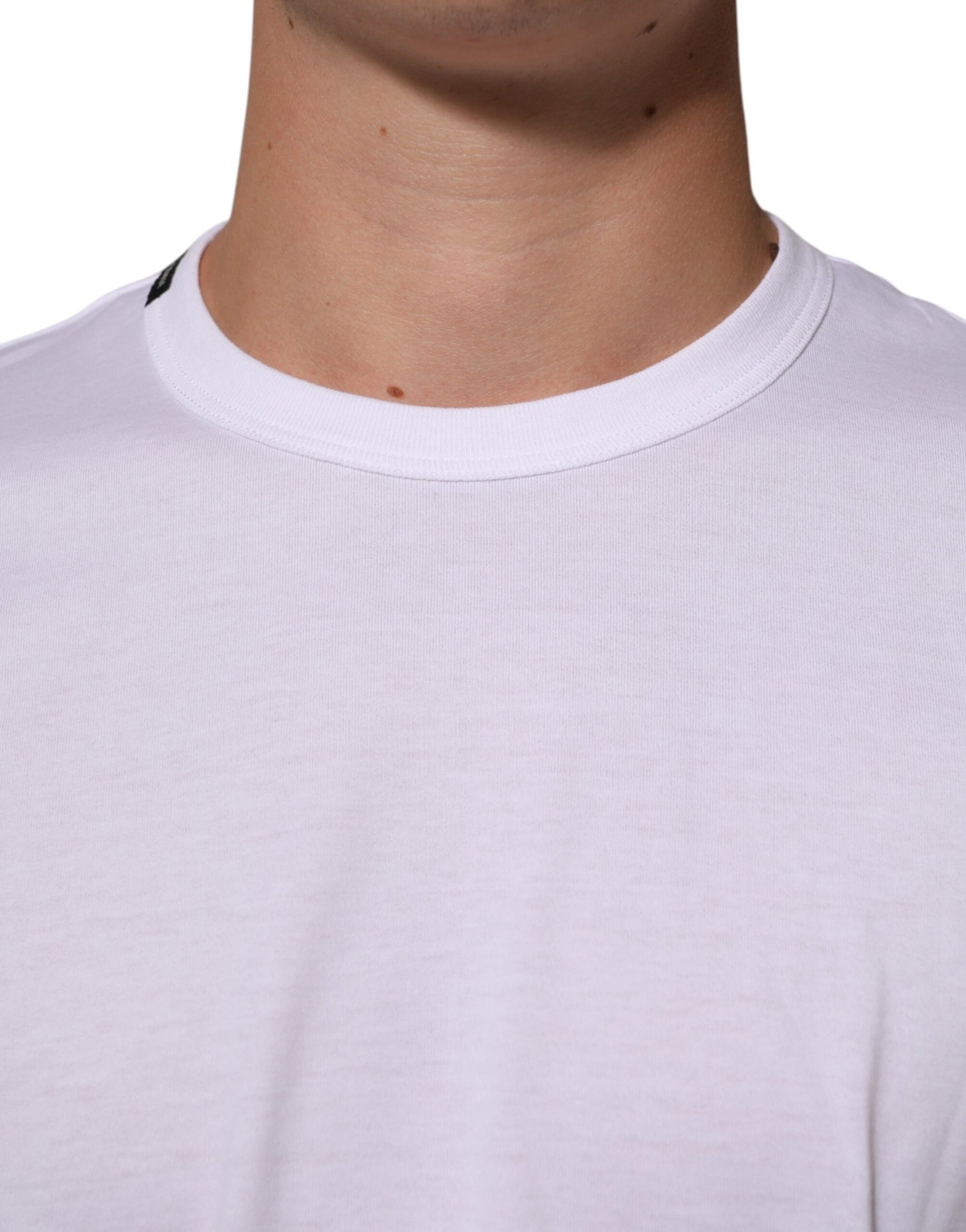 White Goodluck 2021 Cotton Crew Neck  T-shirt