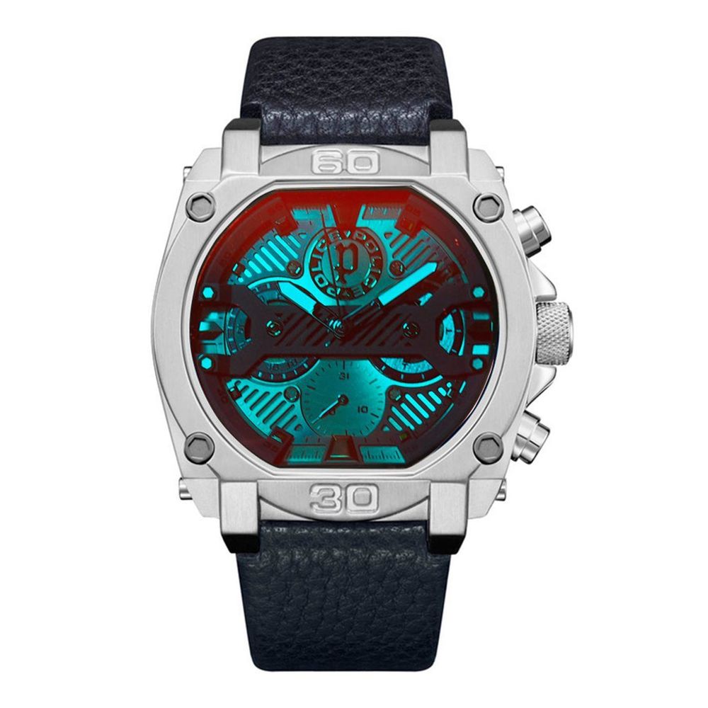 Blue Leather Dress Watch