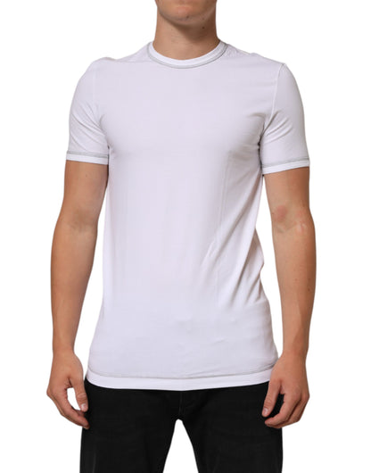 White Cotton Round Neck Men Underwear T-shirt
