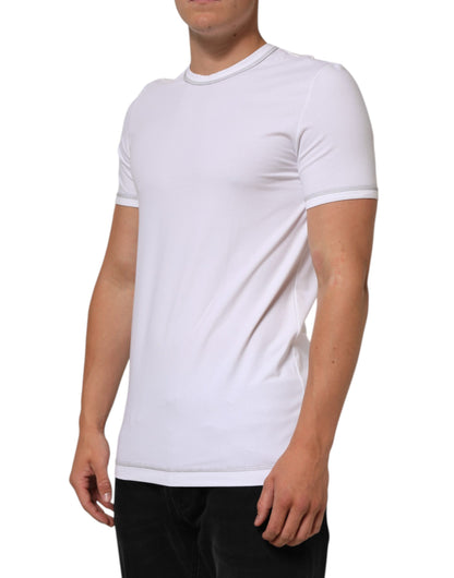 White Cotton Round Neck Men Underwear T-shirt