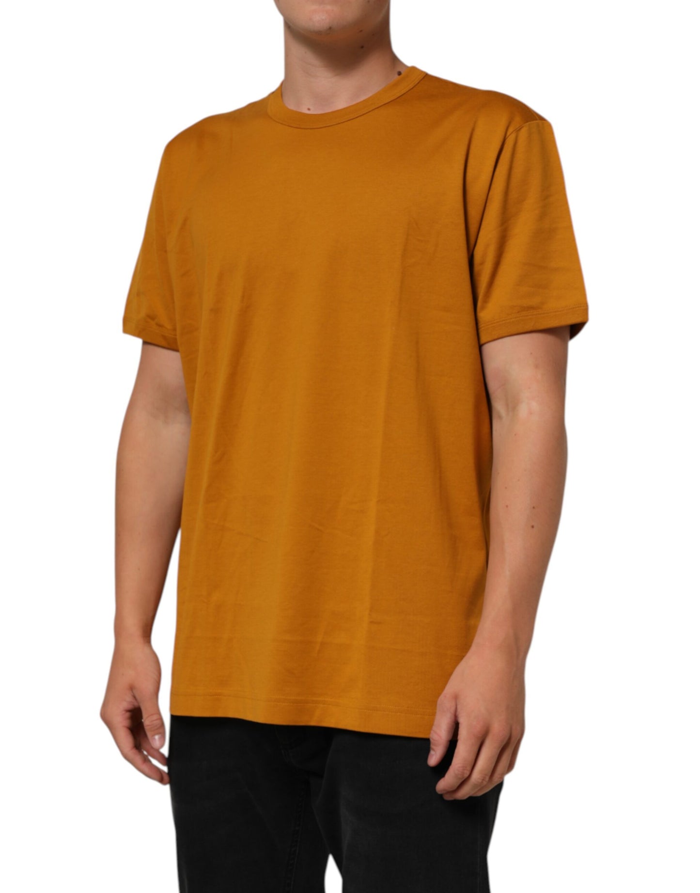 Golden Brown Crew Neck Short Sleeve T-shirt