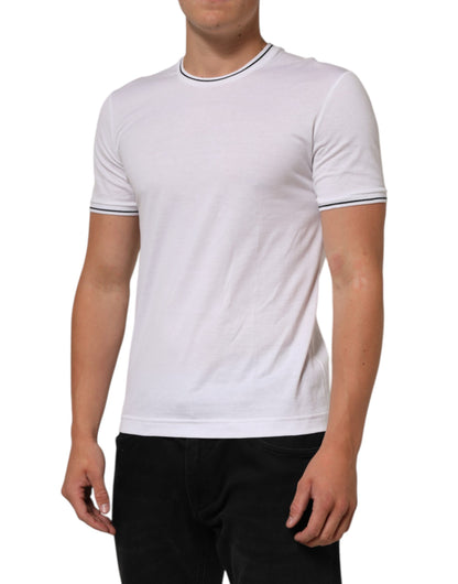 White Short Sleeves Round Neck Men Underwear T-shirt