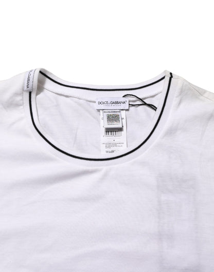 White Short Sleeves Round Neck Men Underwear T-shirt