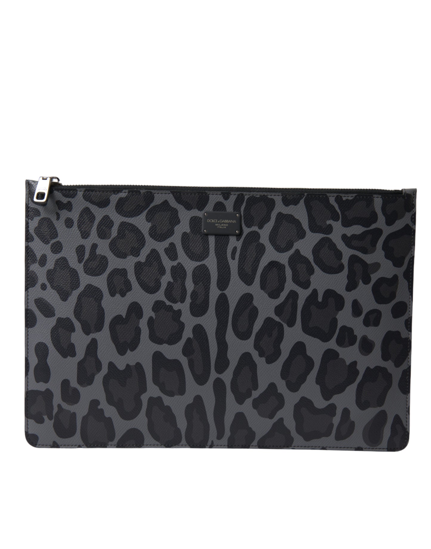Multicolor Leopard Jacquard Logo Plaque Document Briefcase Bag