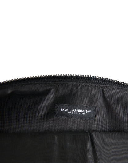 Multicolor Leopard Jacquard Logo Plaque Document Briefcase Bag