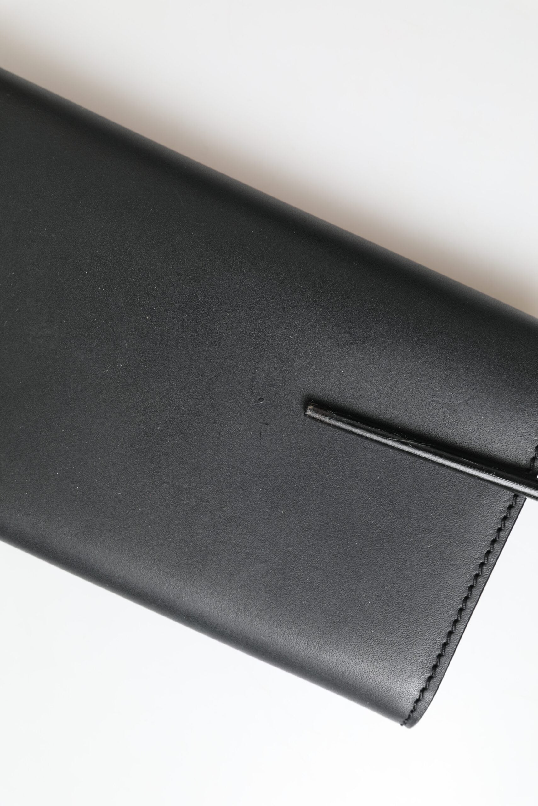 Black Leather Logo Embossed Mini Bifold Wallet Borse Bag