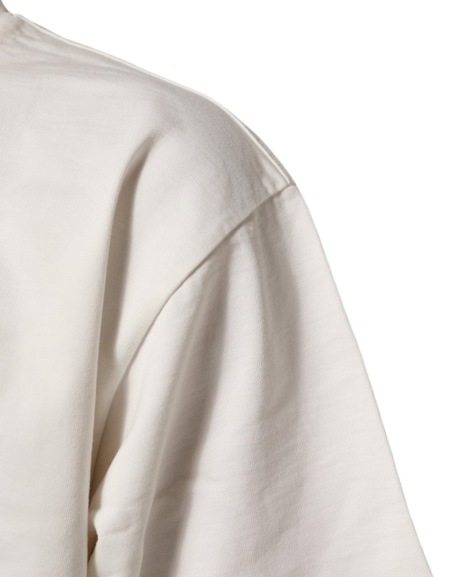 White Logo Print Cotton Crew Neck Men T-shirt