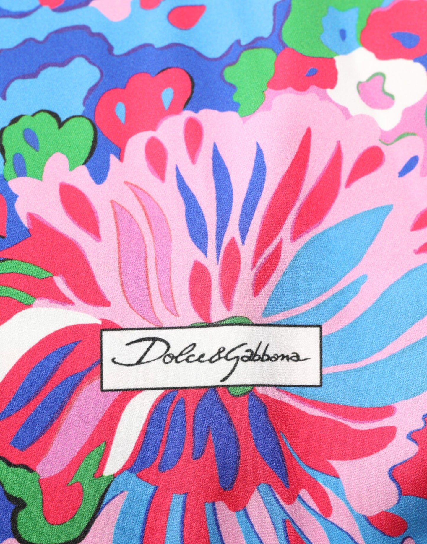 Multicolor Floral Print Silk Blouse Tunic Top